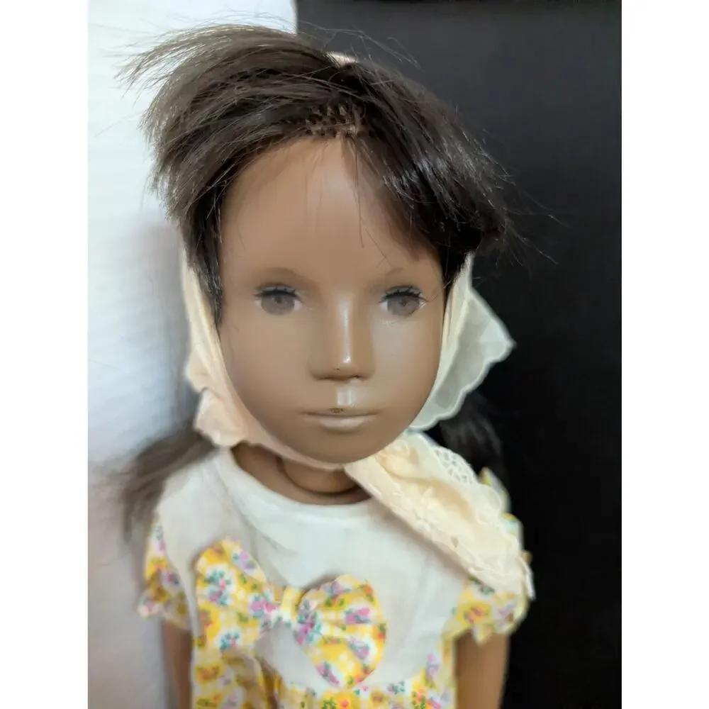 Vintage Götz Sasha Style Vinyl & Cloth Girl Doll in Yellow Floral Dress
